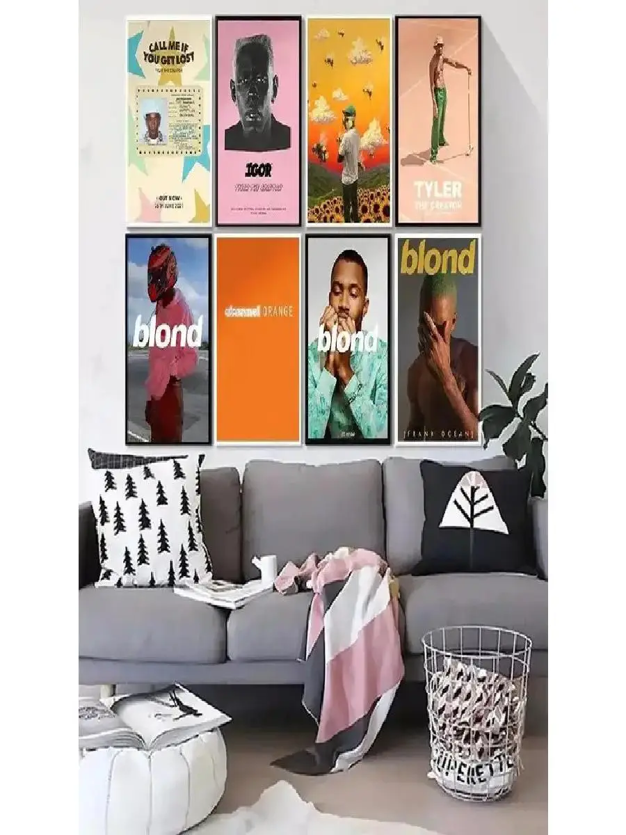 تايلر الخالق فرانك المحيط شقراء المشارك الهيب هوب الموسيقى ستار قماش جدار الفن للمنزل مقهى غرفة ديكور #2