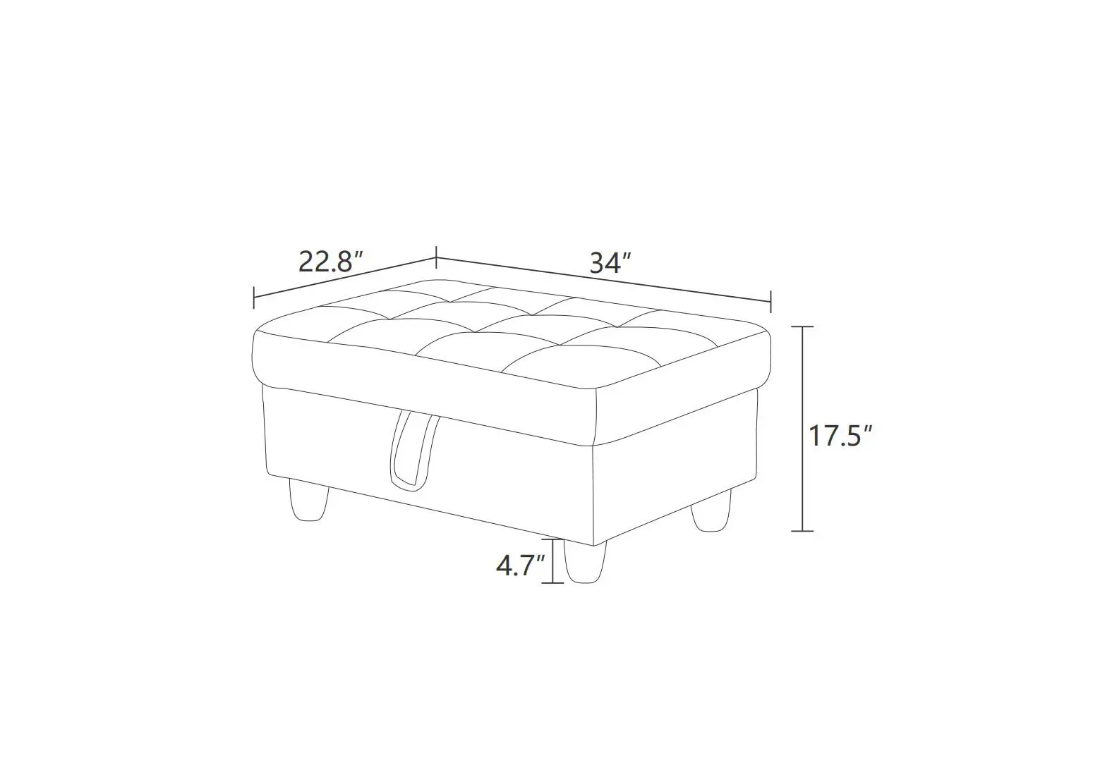 Reposapiés suave seccional moderno de 28,5 pulgadas de ancho, taburete plegable otomano de cuero PU marrón moderno con muebles de almacenamiento para el hogar