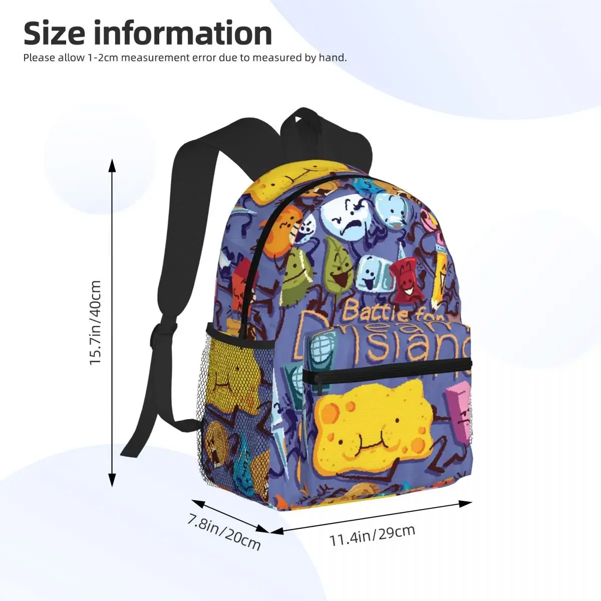BFDI Four BFB Student Backpack School Bag Hiking Travel Daypack for Boys Girls Fashion Bookbag Shoulder Bags