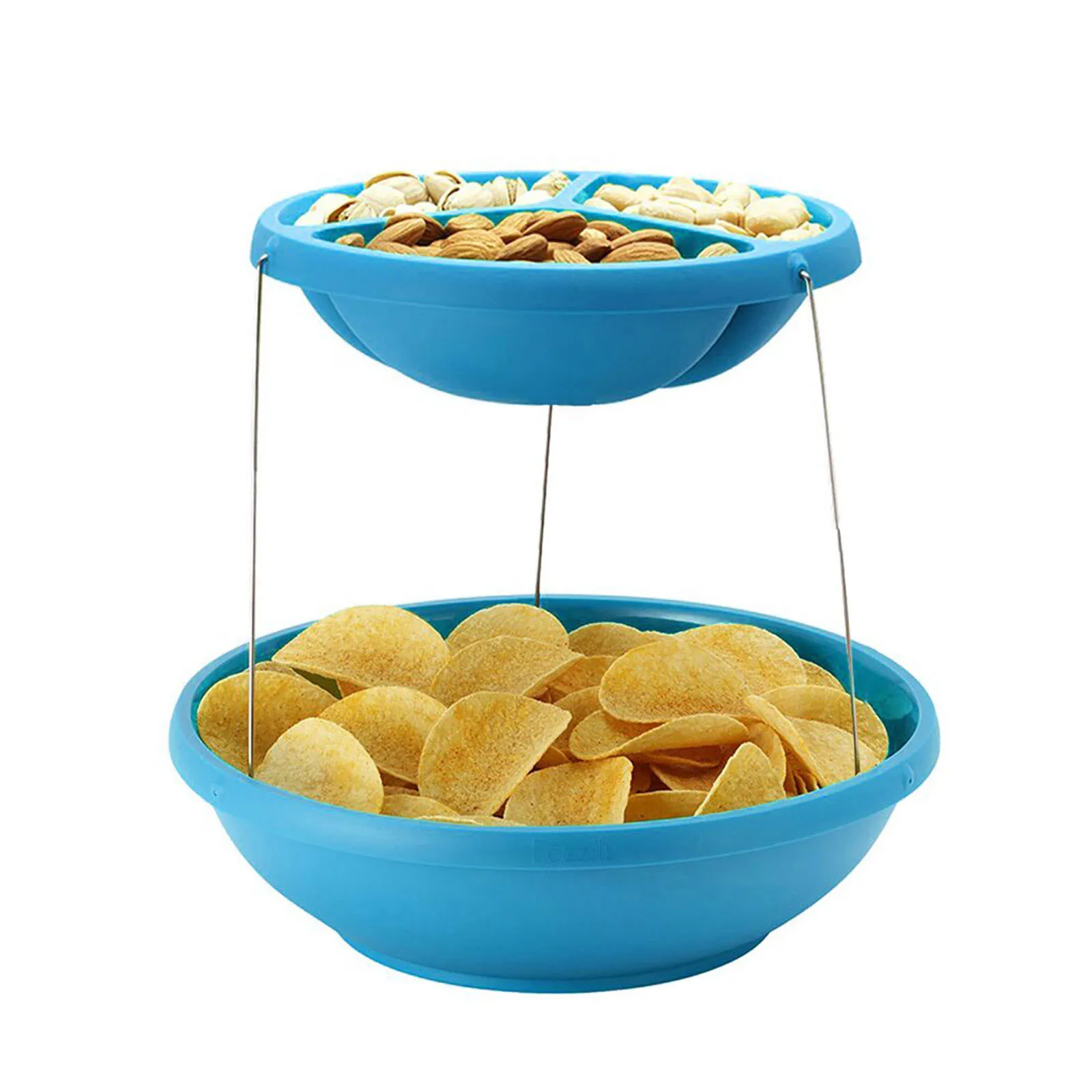 

2-уровневая поворотная складная миска для вечеринок, сервировочная тарелка, складная пластиковая тарелка, супина, орехи, конфеты, фрукты, закуски, экономия места, сервер