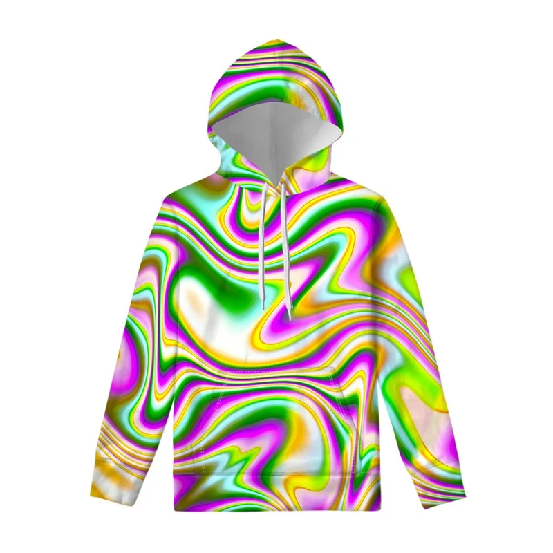 2024 Harajuku Abstract Hoodie 3D Visual Vortex Sweatshirt High Quality Hip Hop Loose Unisex Fashion Oversized Pullovers Hoodies