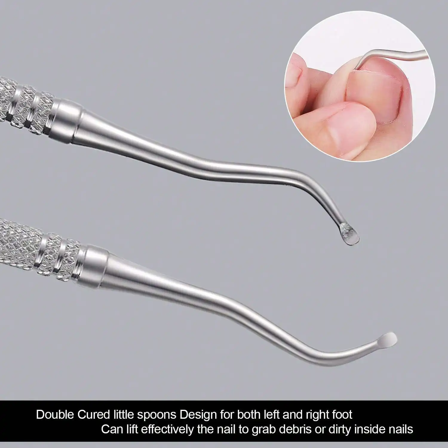 3pcs Toenail Tool Kit – Toenail Lifter, Foot File & Nail Cleaner Set | Foot Care Tools With Tin Storage Box, Ideal For Ingrown Toenail Treatment, Great For Personal Use & Gifting