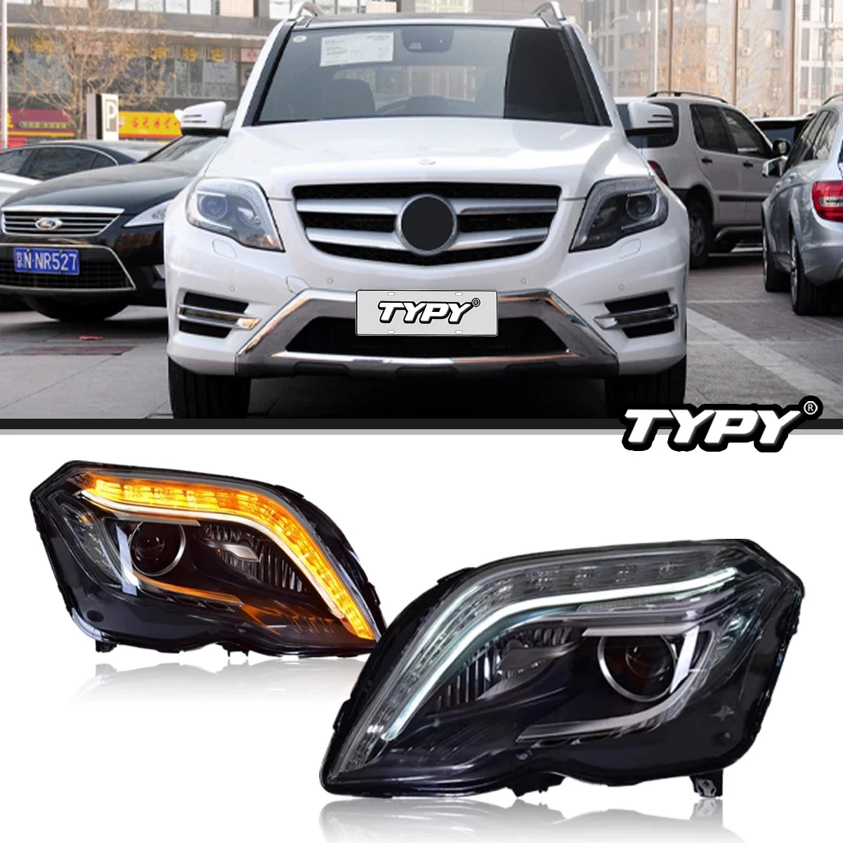 

TYPY автомобильные фары для Benz GLK 2013-2015 светодиодные автомобильные лампы дневные ходовые огни динамические указатели поворота автомобильные аксессуары