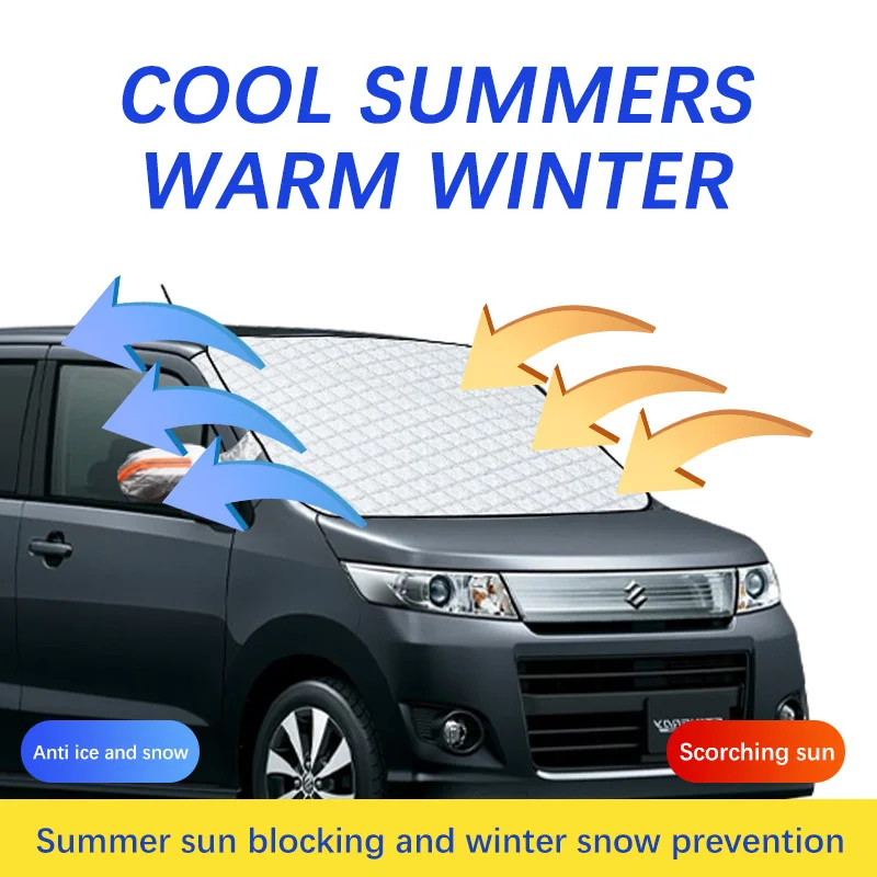 Magnetic Car Windshield Snow Cover Winter Ice-Frost Guard Sun Shade Protector For Suzuki Wagon R Exterior Accessories