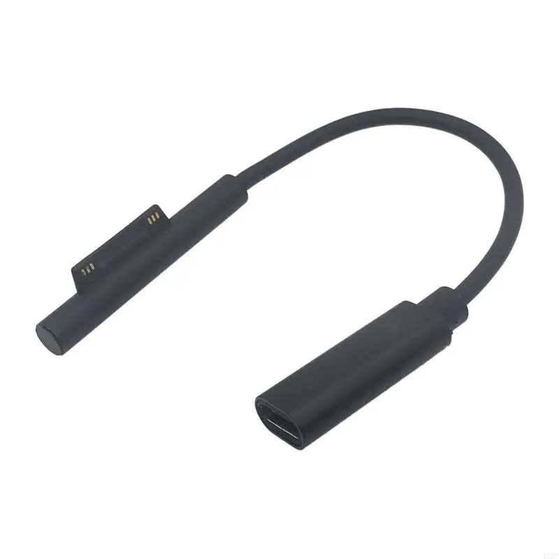 Cabo conector de carregador para micro soft surface pro 7/6/5/4/3, cabo de carregamento para laptop tipo c usb 3.1 pd adaptador de alimentação 15cm
