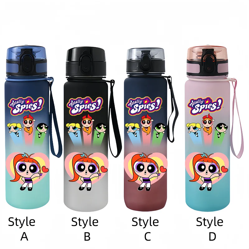 جديد 650 مللي كوب ماء رياضي رائع للغاية للفتيات من Powerpuff بسعة كبيرة كوب أنيمي محمول هدية العيد #5