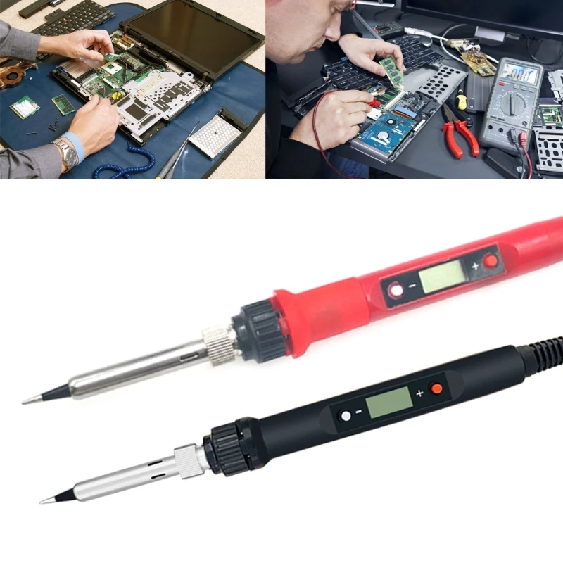 

Adjustable Temperature Electric Soldering Iron 80W Welding Solder Rework Station Heat Pencil Tips Repair Tools