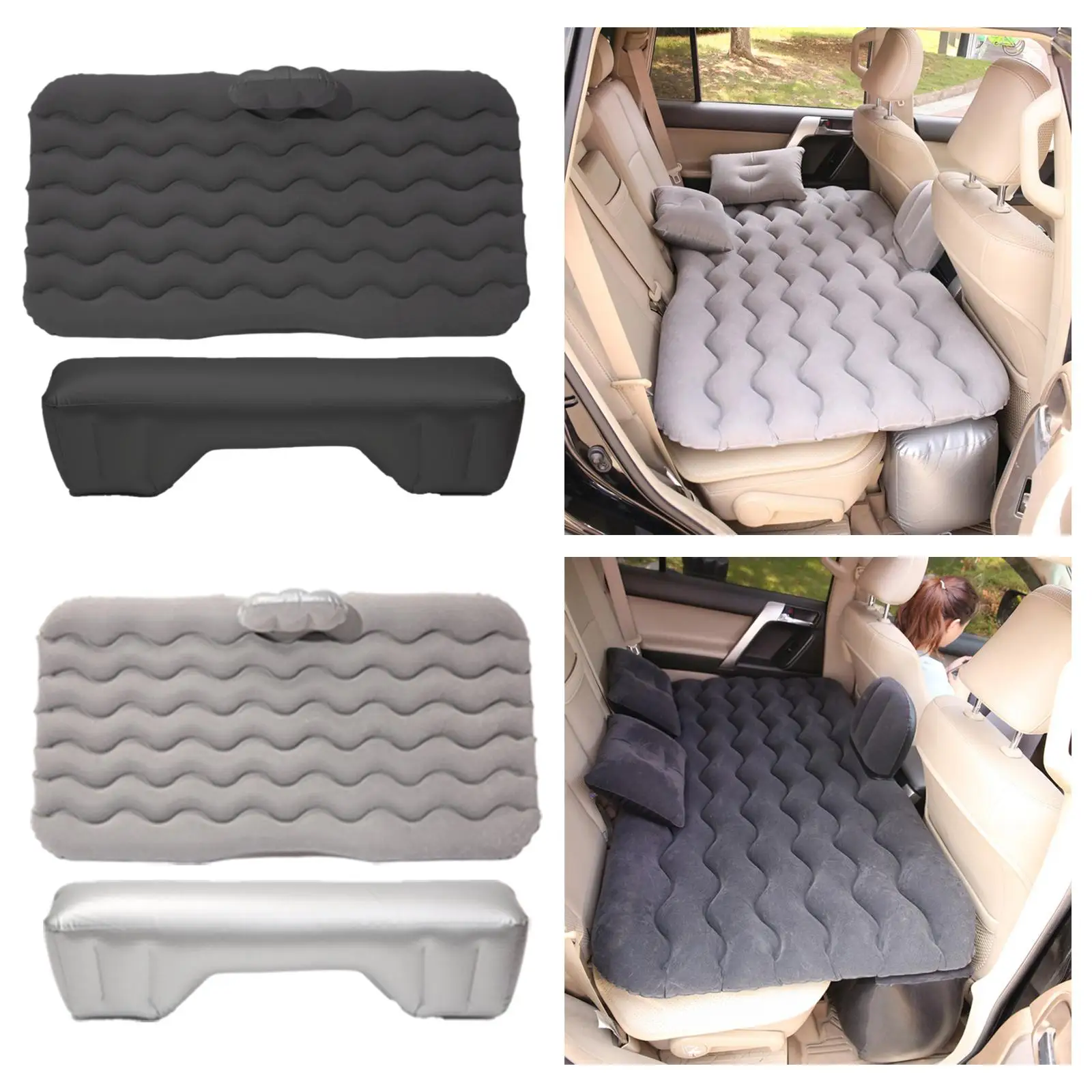 Inflatable Car Air Mattress with Pump Travel, Camping, Vacation Back Seat Blow-Up Sleeping Pad for Truck, SUV, Minivan