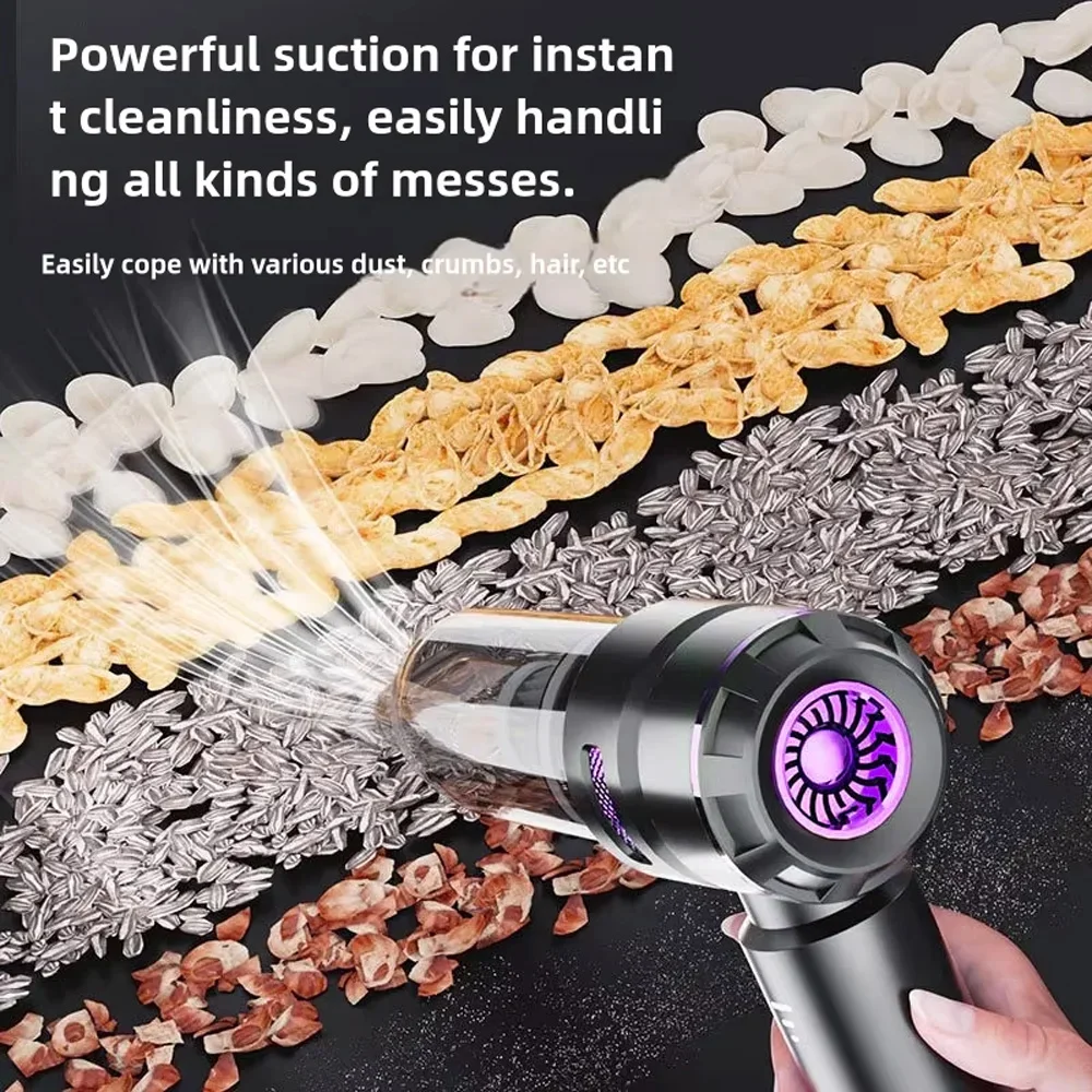 6000mAH Car Vacuum Cleaner Brushless Motor Suction & Blowing Dust Removal Tire Inflation Cordless Portable