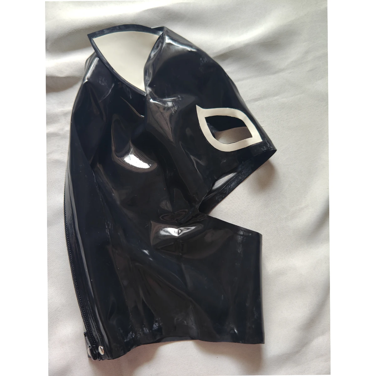 

Latex Cat Ear Mask Fetish Rubber Hoods Open Mouth Sexy Headgear Handmade Women Halloween Cosplay Costumes