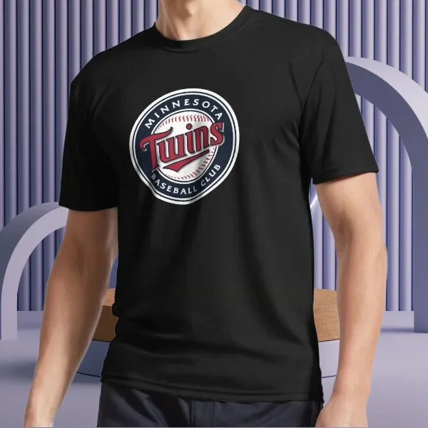 Minnesota Ball in Circle with Twins Text Merch  Logo T-Shirt Funny Size S to 5XL