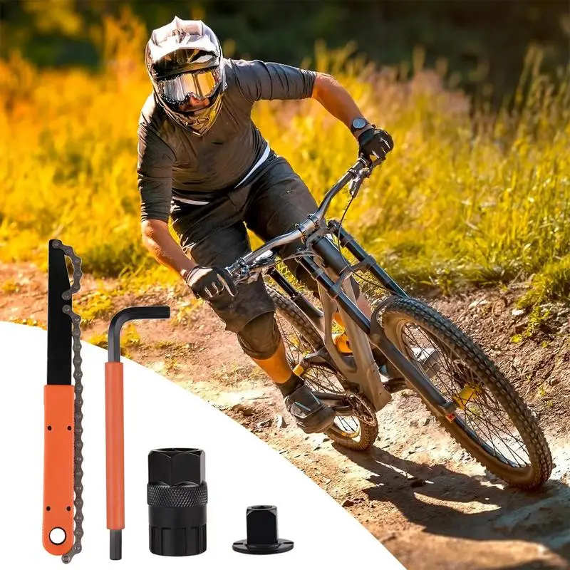 Chicote de corrente para bicicletas, ferramenta de alta resistência para pedal de bicicletas, ferramenta de remoção de pedal, chave removedora de roda livre resistente, pedal de bicicletas