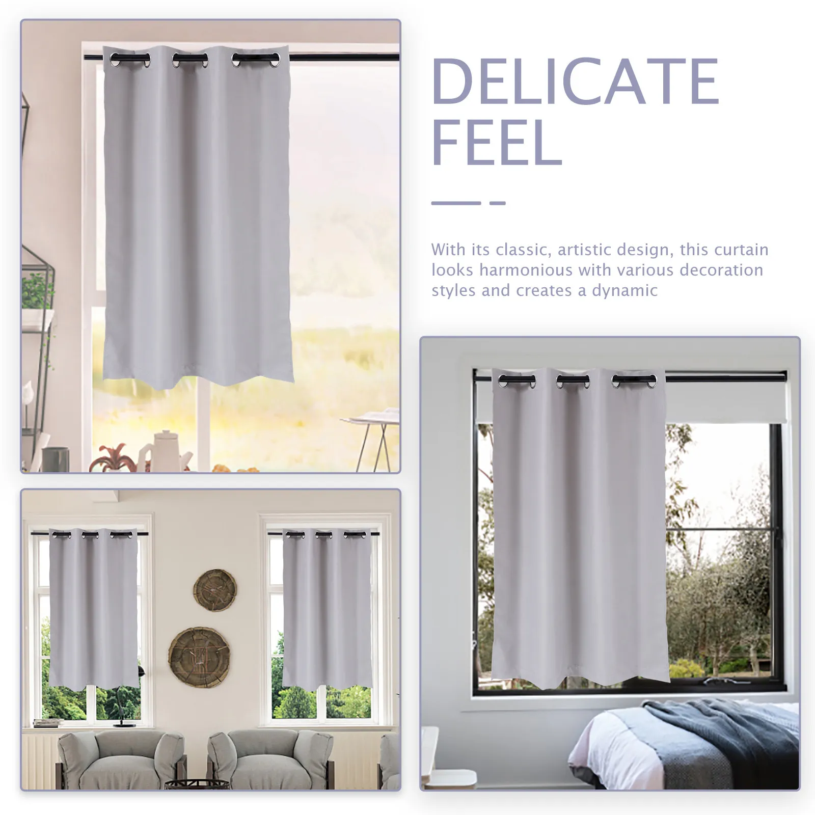 High Precision Blackout Curtains for Bedroom Living Room Decor Simple Style Polyester Window Drape Sun Blocking Light Filtering view 5