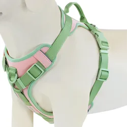 Arnês de cachorro ajustável Chest Strap, Splicing Colors for Medium Dog, No Pull for Large Small Dogs, Bundle personalizado