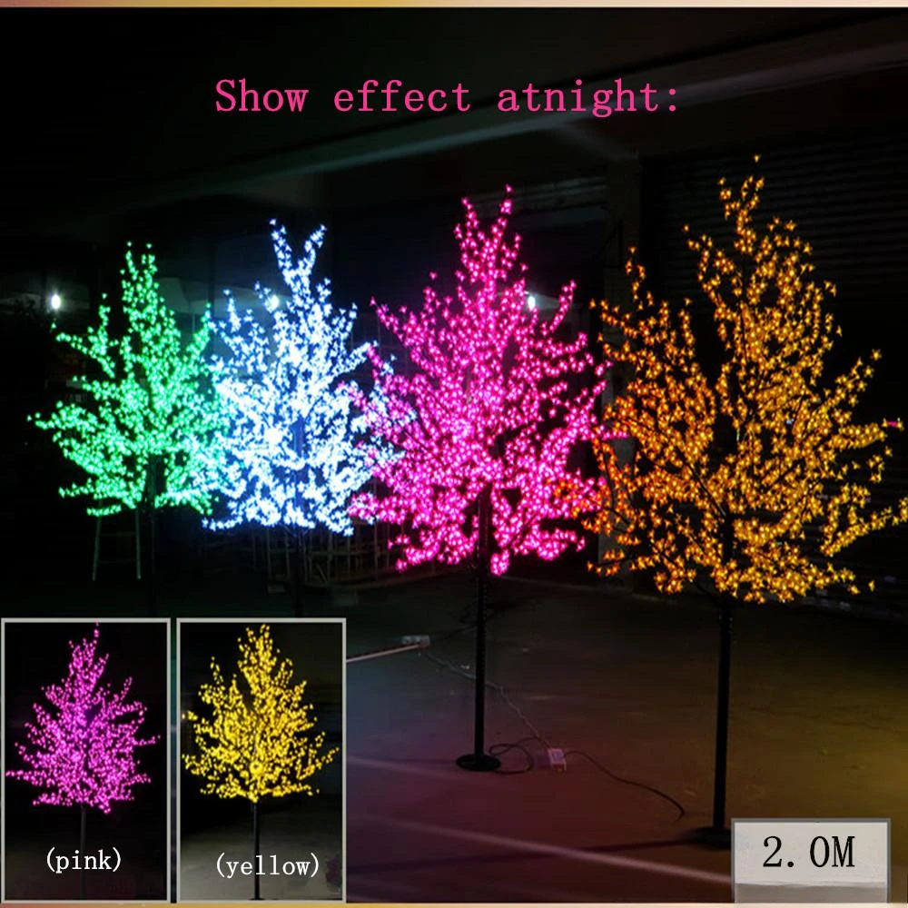 1152 LED Bulbs Cherry Tree Lights Red Blue Green Yellow White Pink Puple Optional 2m 6.5ft Height Christmas Tree