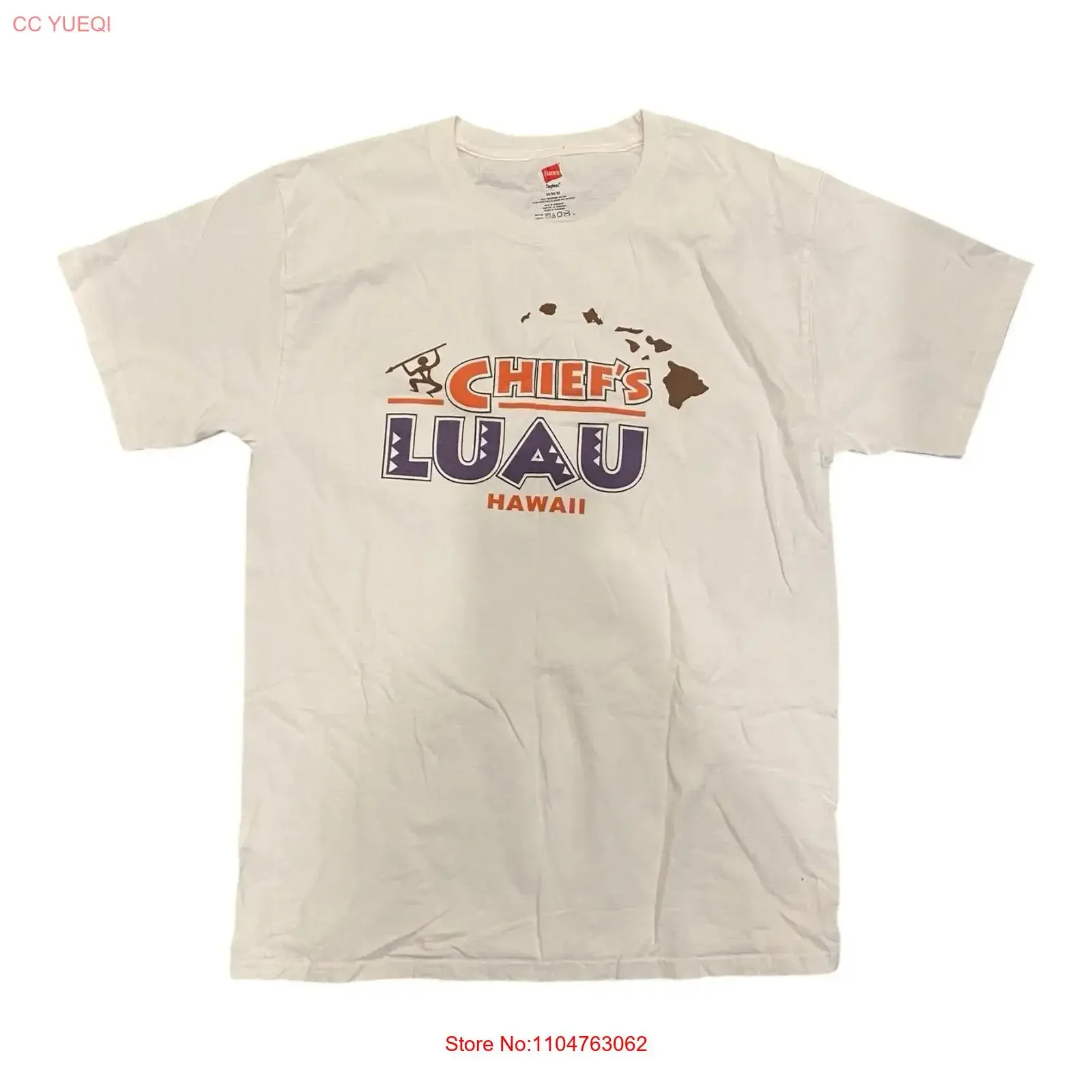 chiefs luau hawaii T Shirt Medium vintage Washed Soft Unisex Casual Stretched graphic homme Versatile Slightly Stylish