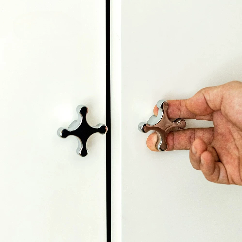 Silver Gold Retro Cross-shaped Cabinet Knobs and Handles Retro Simple Brass Knob Door Drawer Handle Wardrobe Furniture Handle