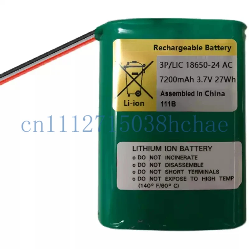 3.7V 7200mAh 27Wh 3P/LIC18650-24 AC for WASOTA Rechargeable Battery Pack 3-Wire