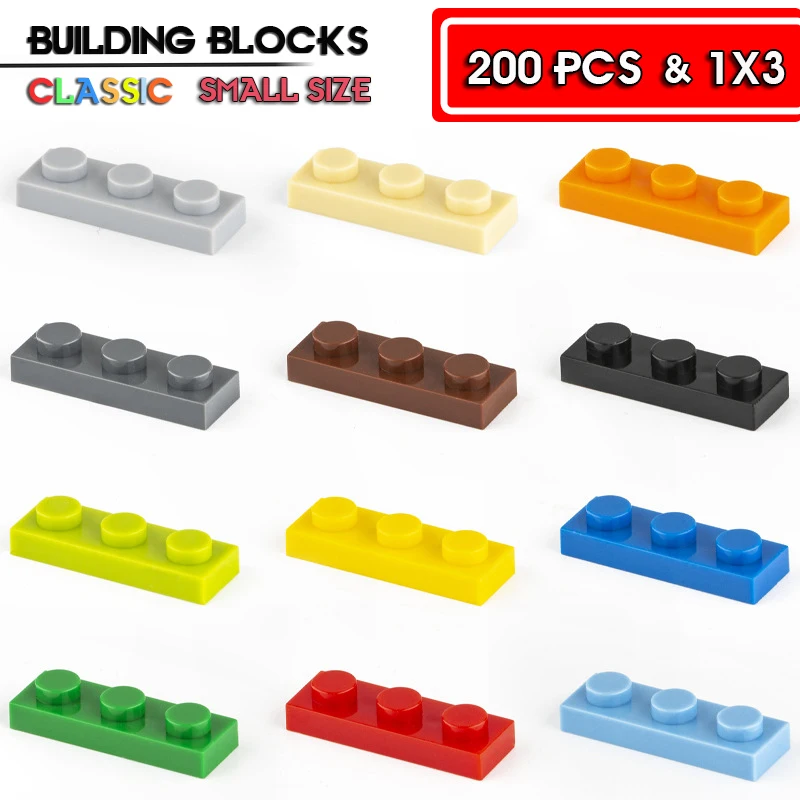 

200pcs Building block 1X3 hole brick basic accessories education creativity compatible brand building blocks toy