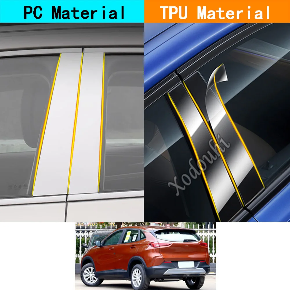 

Car TPU/Glossy Mirror Pillar Post Cover Door Trim Window Molding Sticker Parts For Buick Encore 2020 2021 2022 2023 2024