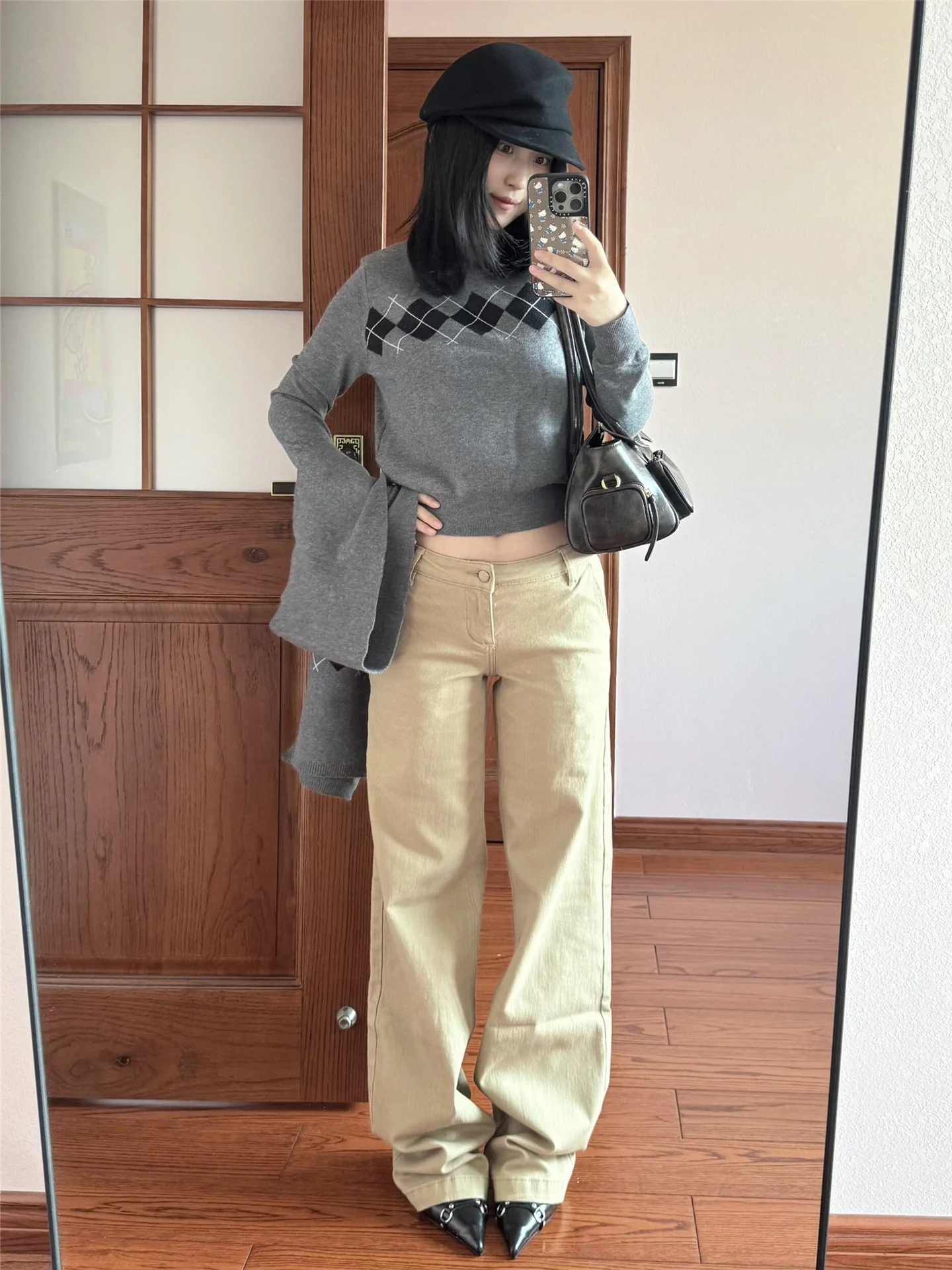 

Retro American Khaki Low Waist Straight Leg Denim Jeans Women's Loose Drapey Spicy Girl Elastic Wide Leg Casual Pants