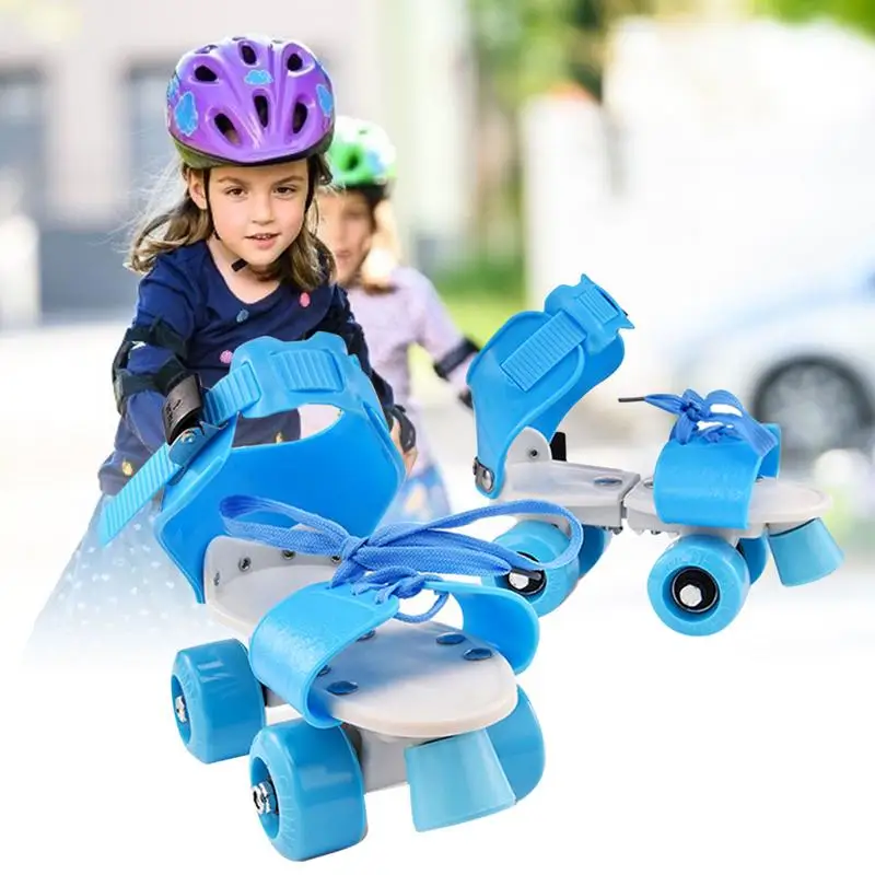 Roller Skates Double Row Beginners Skates For Girls Easy To Wear Inline Skates Children\'s Adjustable Roller Skates For Exercise