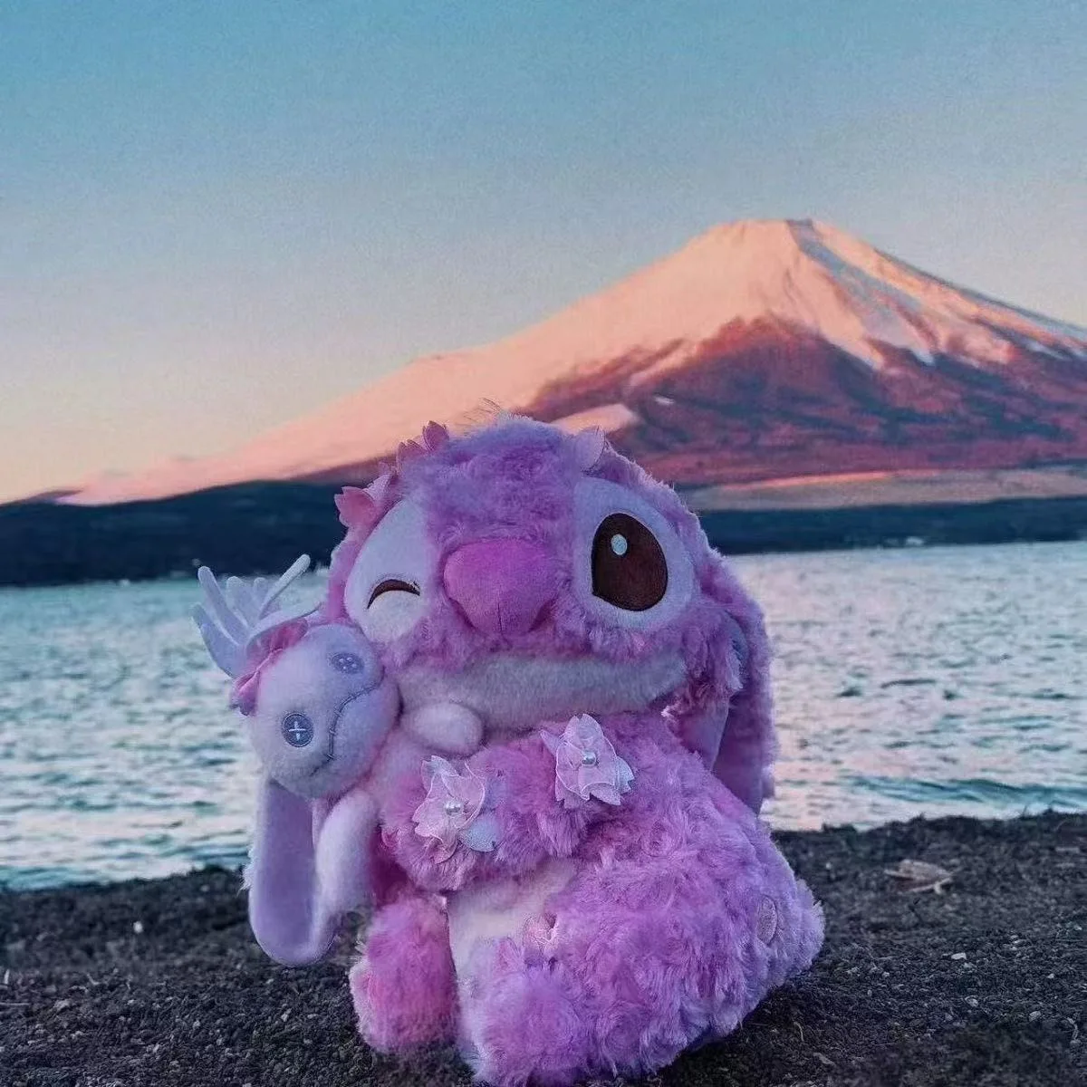 35cm Plush toy rose cherry blossom series Stitch gives girlfriend doll birthday gift Valentine's Day explosion