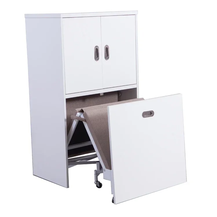 A  Multifunction Hidden cabinet folding bed save apace meteal folding bed with mattress