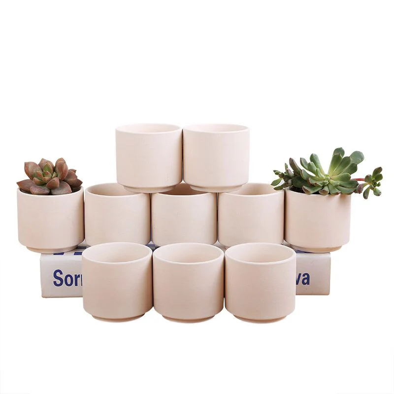 

5pcs/pack Mini Succulent Ceramic Flower Pot DIY Hand-painted Stoneware Green Plant Pot