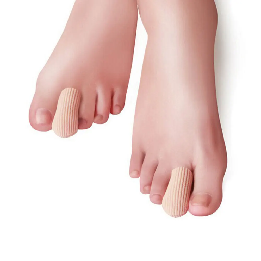 4 قطعة أكمام واقية لأصابع القدم قبعات مرنة رفيعة لتخفيف الآلام نفطة المطرقة حماية القدم سيليكون إصبع الأكمام