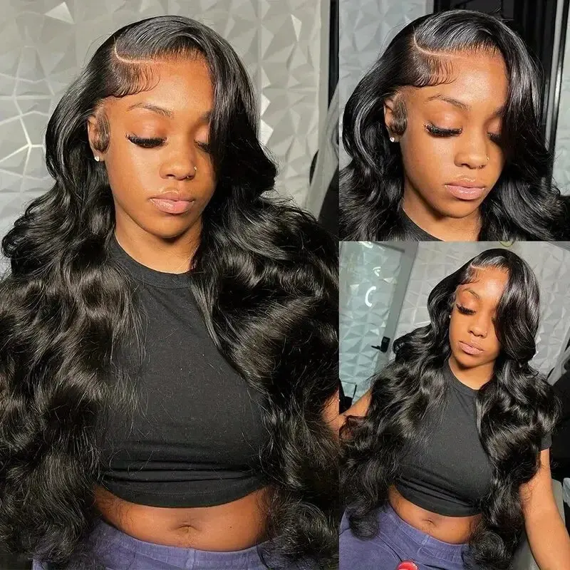 Rosabeauty 250% HD 13X6 Lace Frontal Human Hair Wigs Body Wave 13X4 Transparent Lace Front Glueless Water Wave Wig 32 Inches