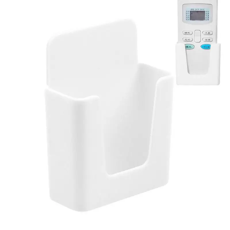 White Air Conditioner Remote Control Mobile Phone Plug Holder Wall Mounted Box Storage For Air Conditioner TV