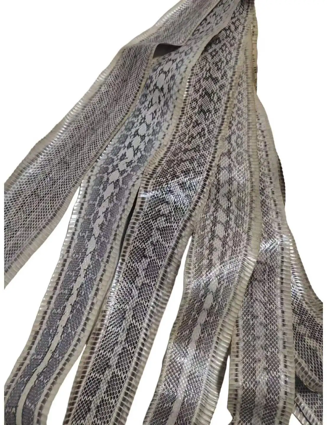 Black and White Premium Genuine Snakeskin Leather for Luxury Shoe Bag Accessories Making