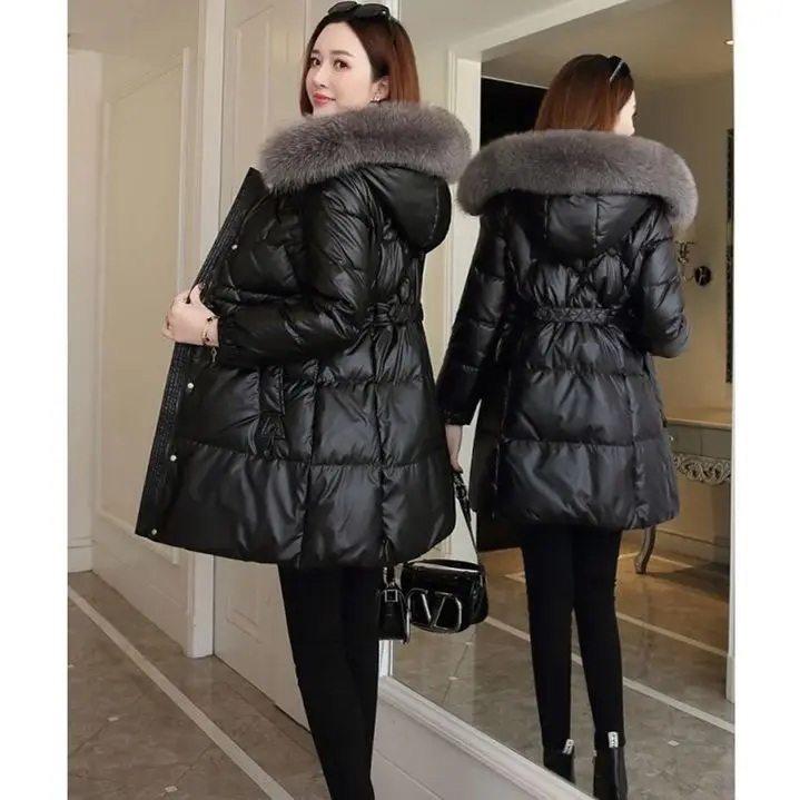 

Winter New Women's Down Cotton Jacket Hooded Windproof Slim Fit Jacket