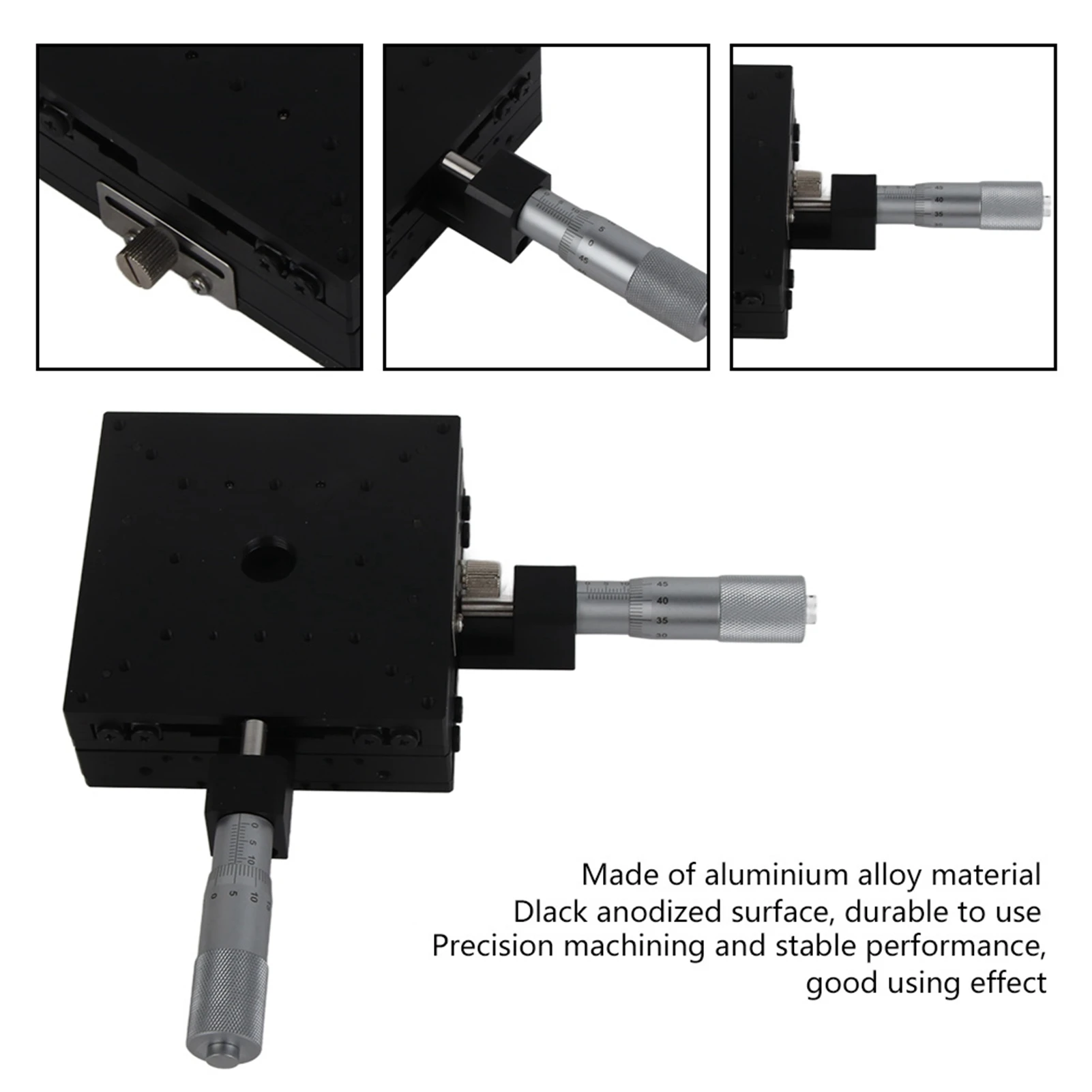 SEMY100‑AC Micrometer Manual Slide Table Trimming Platform Cross Roller Stages 100*100*40mm XY Linear Guide Sliding Track