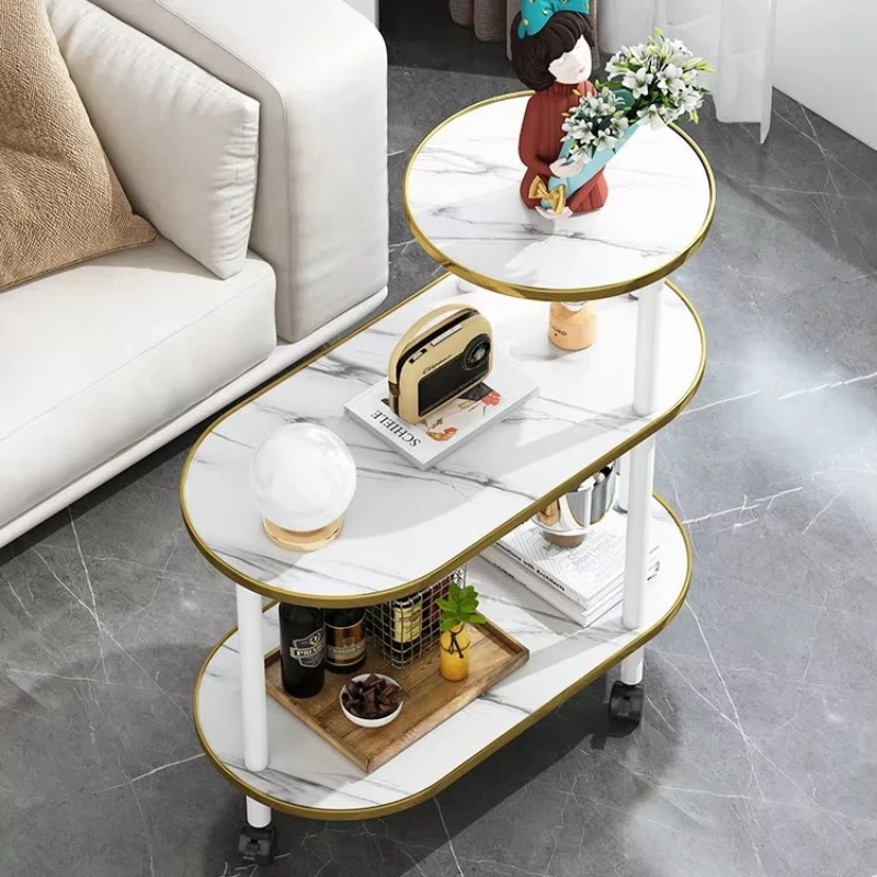 

Sofa side cabinet Coffee table Storage space Mobile design Wood material art style Home furniture