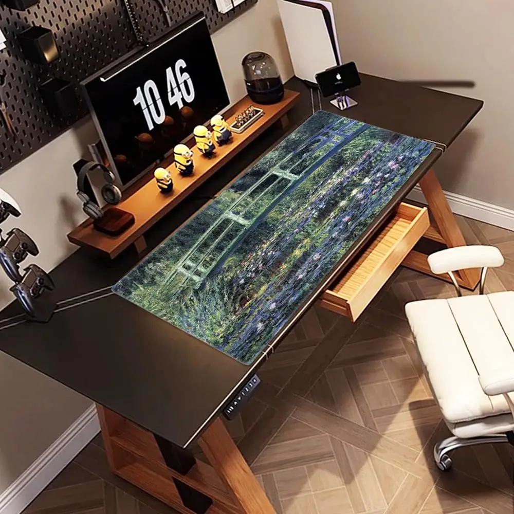 Claude Monet Art Mouse Mat com Pad, Gaming Acessórios, Prime, Teclado Pad, Stitch Padding Mat, XXL