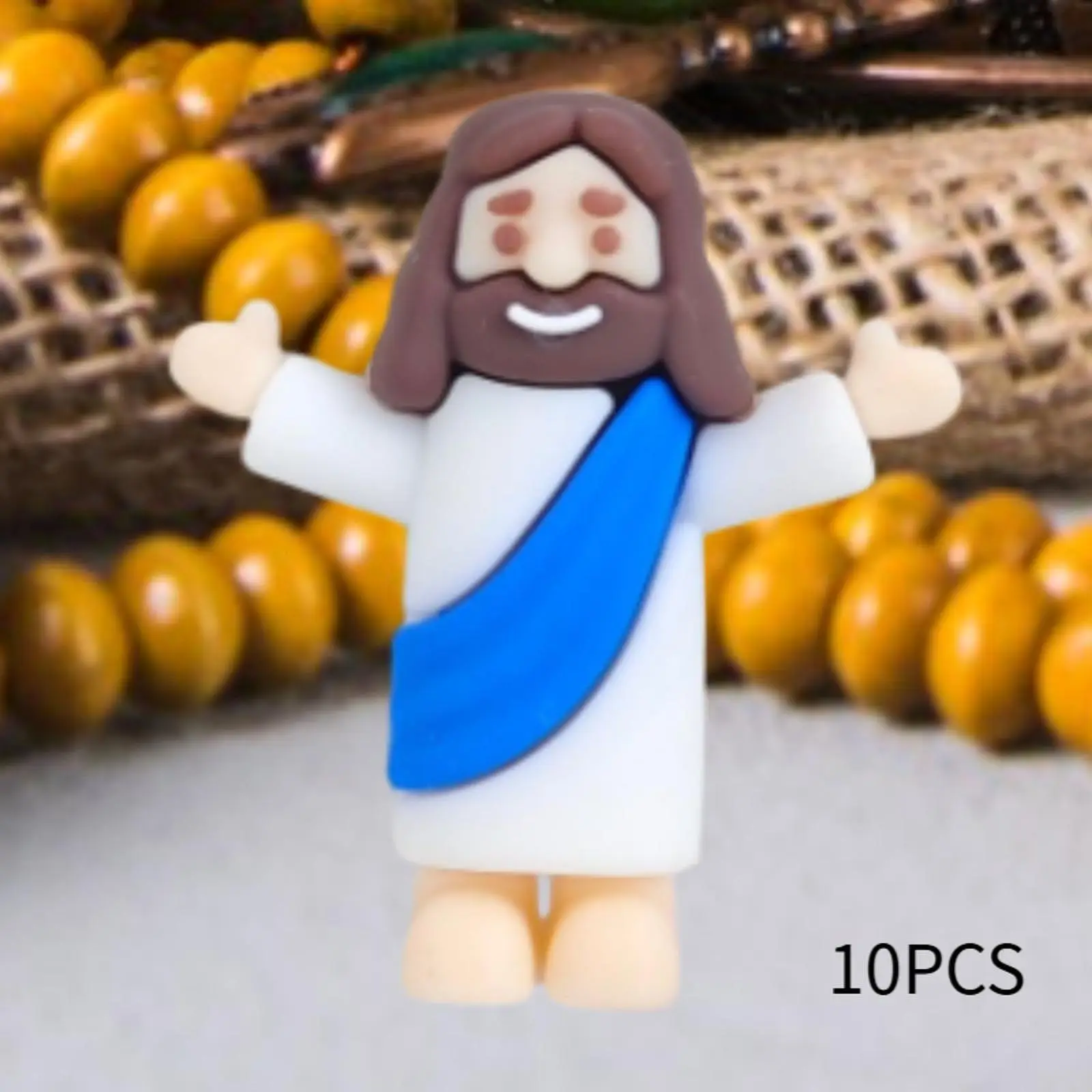 10 Pieces Mini Jesus Figurines Sculpture for Home Shelf Easter Eggs Stuffers view 3