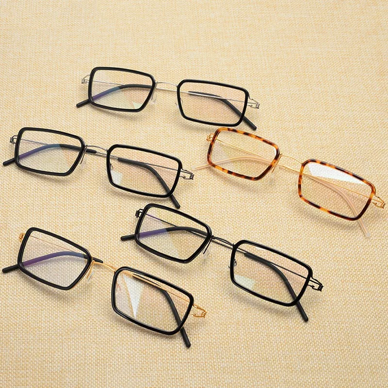 Fashion Glasses, High-quality Titanium Alloy TIM, Screw-free Myopia Optical Frame, Retro Frame, Business Trip for Men and Women.