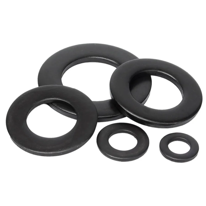 Grade 8.8 Black Carbon Steel Flat Washer Plain Gasket M2 M2.5 M3 M4 M5 M6 M8 M10 M12 M14 M16 M18 M20 M22 M24 M27 M30
