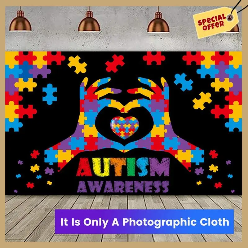 180X115 см фон для фотосъемки ткань мир день аутизма баннер фон головоломка вечеринка сцена установка фон ткань прочный