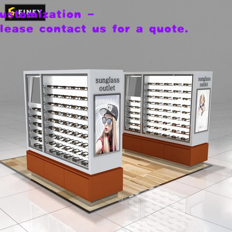 

Современный дизайн и оформление оптического киоска для солнцезащитных очков, комплексное обслуживание, заводская цена, демонстрационный оптический киоск.