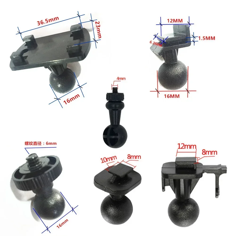 Car Suction Cup For Dash Cam Holder Vehicle Video Recorder & 6 Types Adapter Car Drive Recorder Bracket Suction Cup Base Parts