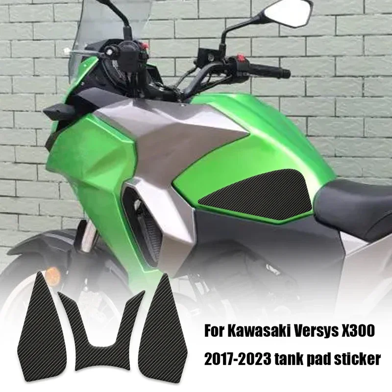 For Kawasaki Versys X300 2017-2023 Motorcycle Anti-Heated Gas Tank Side Grip Traction Knee Protector Sticker Anti Slip Pad