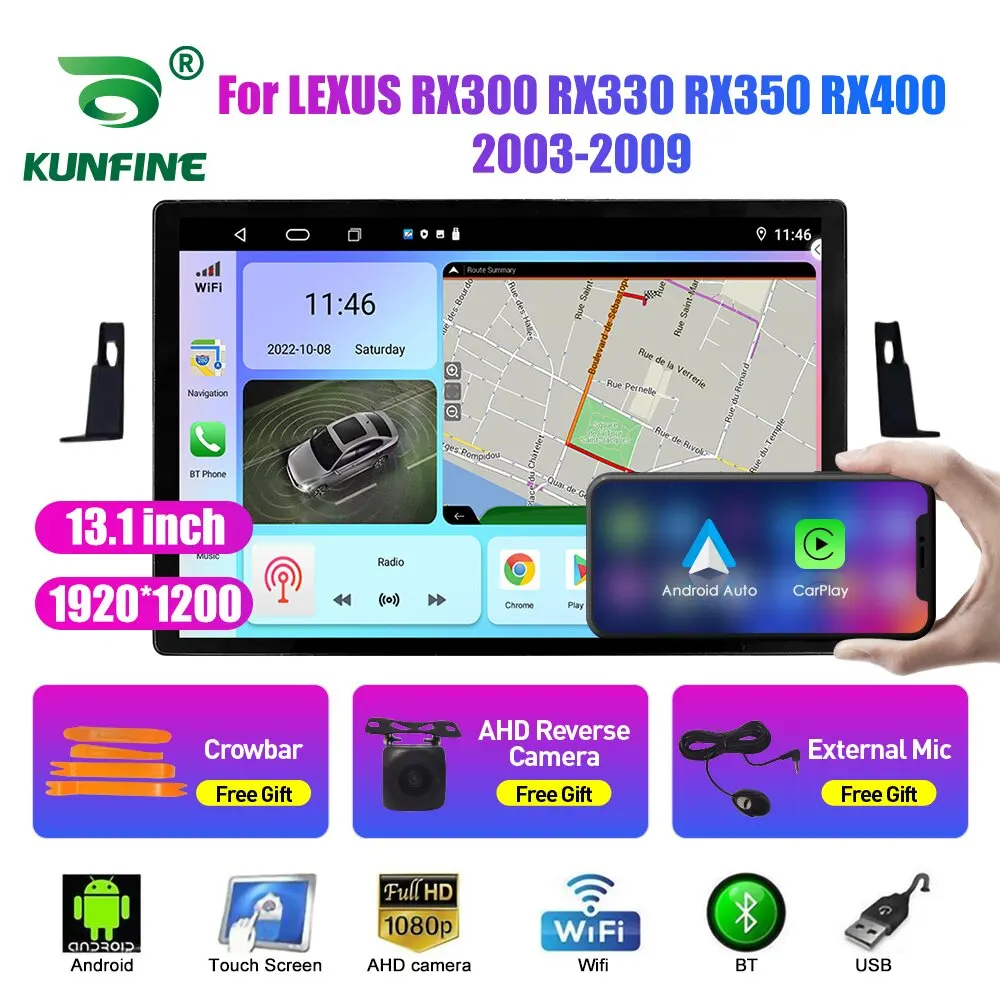 13.1 inch Car Radio For LEXUS RX300 RX330 RX350 2003-09 Car DVD GPS Navigation Stereo Carplay 2 Din Central Multimedia Android