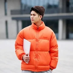 Solid Color Thick Jacket Man Trend 2024 Warm Winter Coat for Men On Offer Cold Clothing Fashion Luxury Padding Y2k Joker Stylish