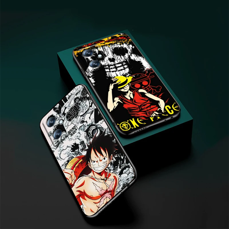 One Piece Animation Cartoon For OPPO Find X6 X5 X3 A54S A5 A94 A16 A53S A57 A74 A72 A98 A78 A96 A9 5G Black Phone Case