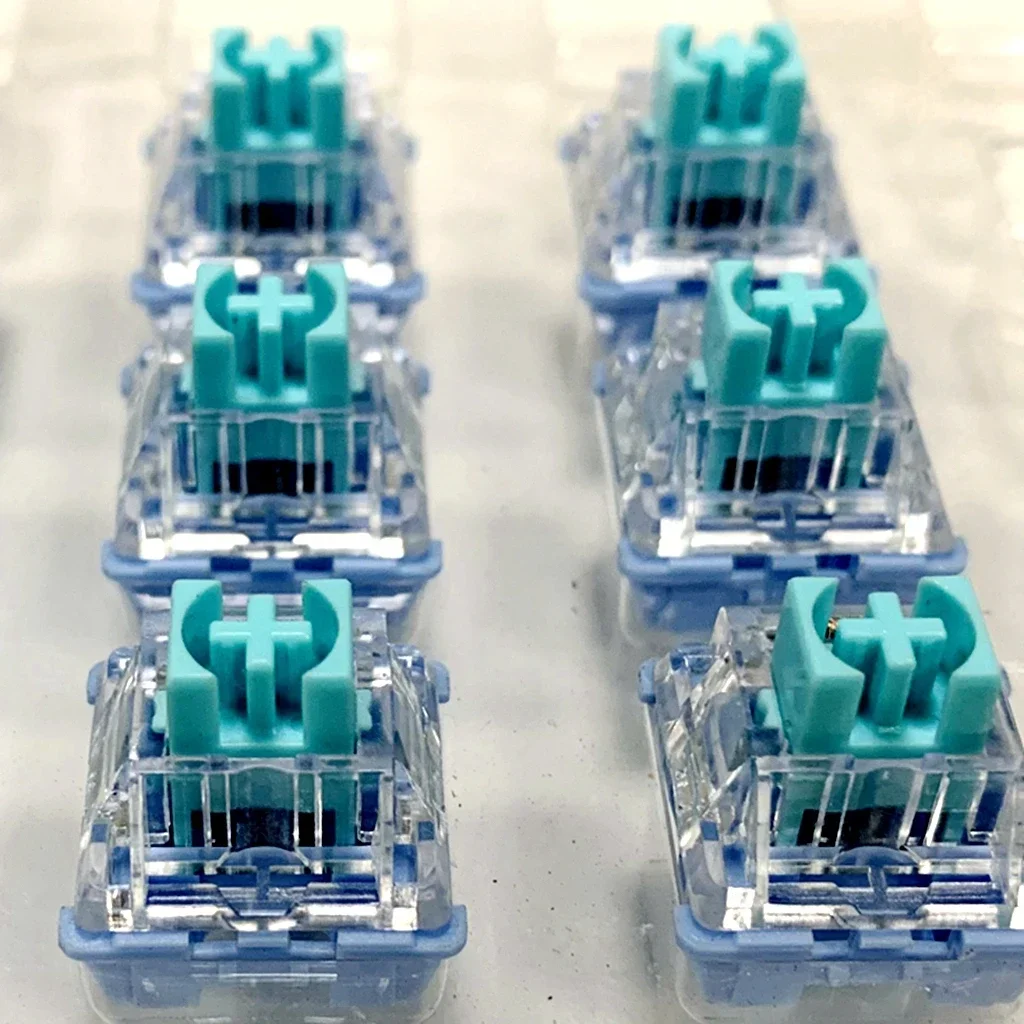 Sea Blue lineare Büros piele mechanische Tastatur benutzer definierte Schalter 3pins 38g glatte Doppel feder Fabrik schmierung Hot Swap