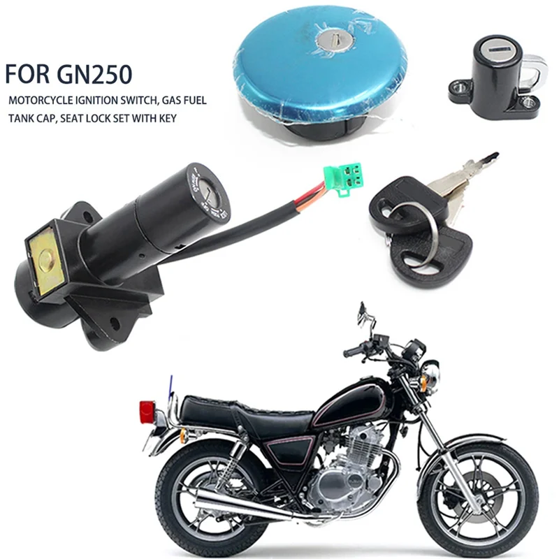 

Motorcycle Ignition Switch Lock Seat Lock GAS Fuel Tunk Cap Lock With Key Set For Suzuki GN250 Motorcycle Accessories