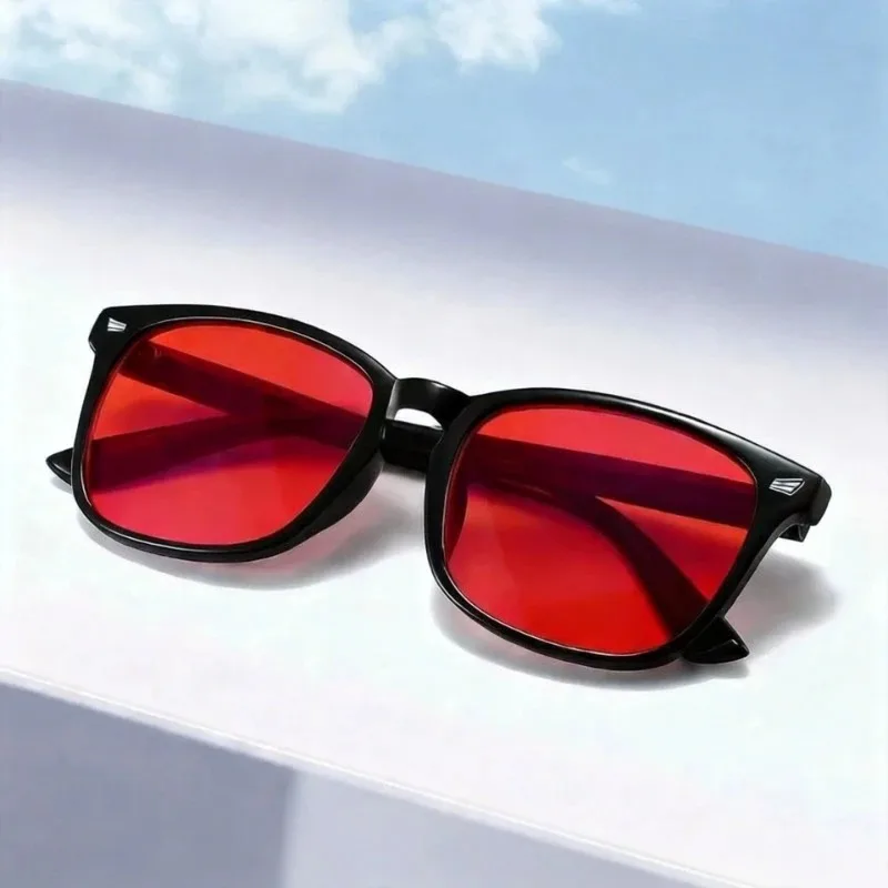 Red Lens Anti Blue Light Glasses for Men Women, Bluelight Blocking Anti Eye Strain Eyewear for Computer Gaming Better Sleep